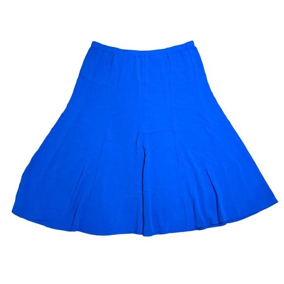 Susan Graver Womens Skirt XL Royal Blue Gauze Midi A Line Pull-On Elastic Waist - Picture 6 of 6